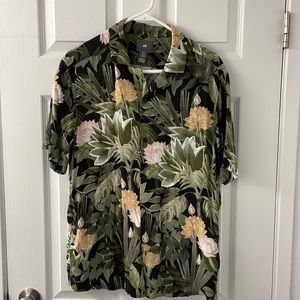 Mens H&M Hawaiian Floral Button Up